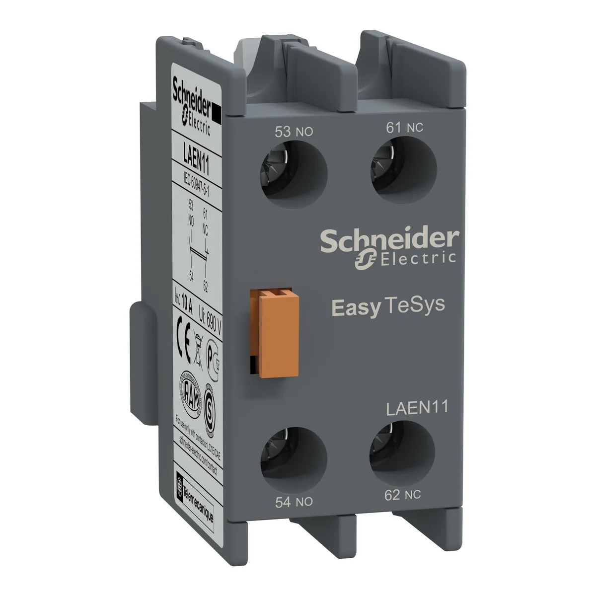 SCHNEIDER Block Contacto Auxiliar Frontal 1NA+1NC P/LC1D- LC1E LAEN11 Schneider Electric TMP-20260115130138