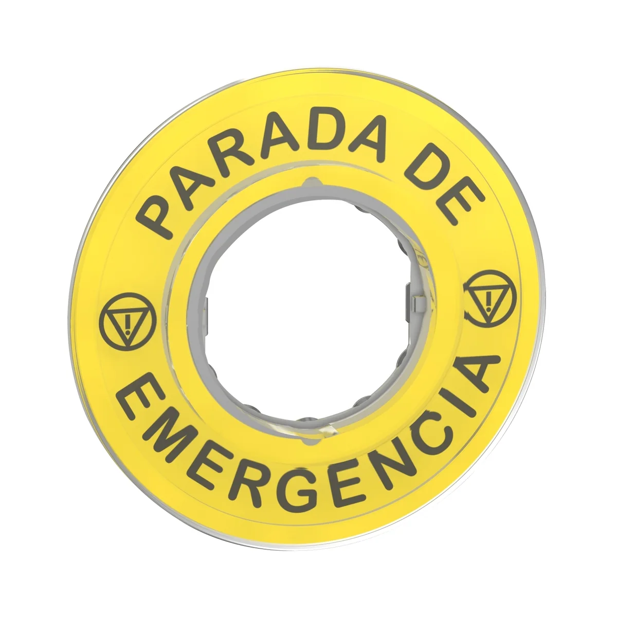 SCHNEIDER Placa Leyenda 90MM Negro/Amarillo P/Pulsador De Emergencia, ZBY9420, Schneider ZBY9420