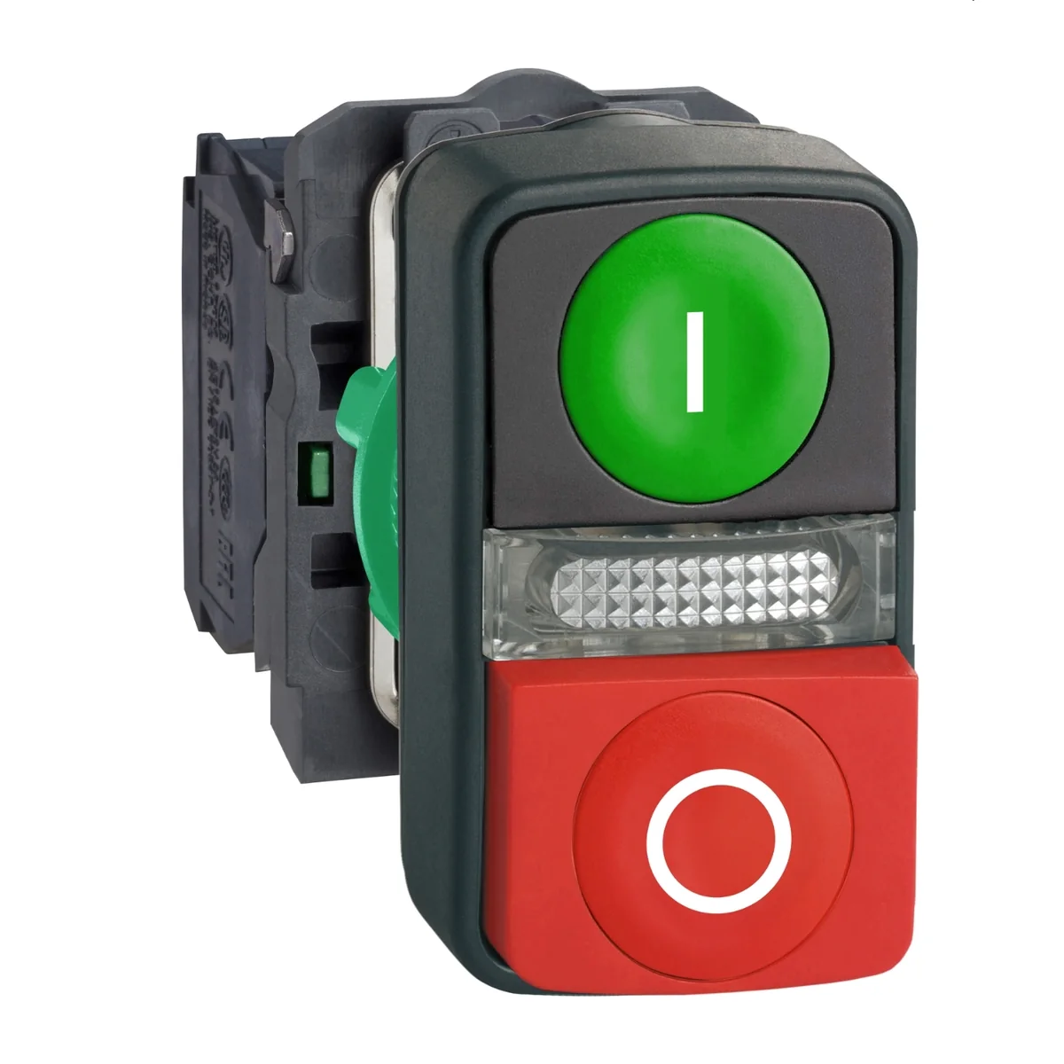 SCHNEIDER Pulsador Doble PVC Rojo-Verde Con LED Central 220 V Harmony XB5AW73731M5 Schneider XB5AW73731M5