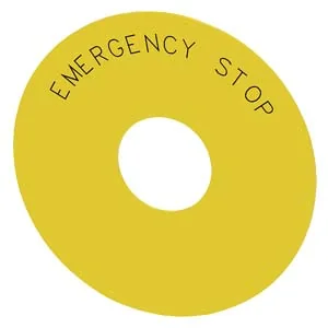 SIEMENS Placa Autoadhesiva"emergency.stop" Para Pulsador Rojo Tipo Hongo 40 MM 3SU1900-0BC31-0DA0 - Siemens 3SU1900-0BC31-0D