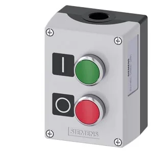 SIEMENS Caja Gris De 2 Pulsadores Verde Y Rojo 3SU1852-0AB00-2AB1 Siemens 3SU18520AB002AB1