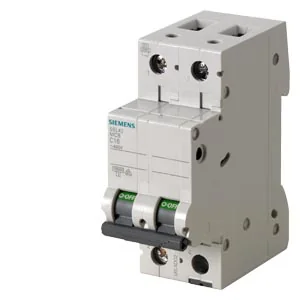 SIEMENS Interruptor Termomagnético 2P 63 A220/440VAC, 20/10KA, Curva C, P/Riel 5SL4263-7RC - Marca:siemens 5SL4263-7RC