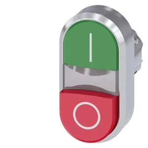 SIEMENS Pulsador Doble, Verde :I, ROJO:0 , 1NA+1NC 3SU1050-3BB42-0AK0-KIT - Siemens 3SU1050-3BB42-0A