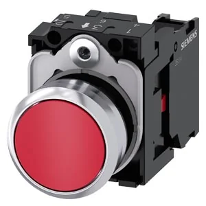 SIEMENS Pulsador Rojo, 1 NC 3SU1150-0AB20-1CA0 - Siemens 3SU1150-0AB20-1C