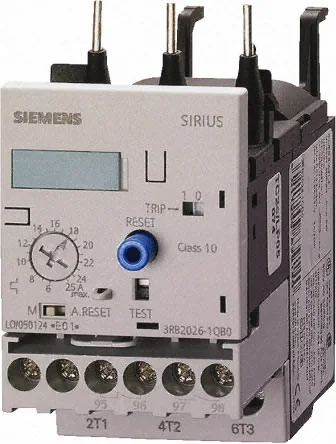 SIEMENS Relé electrónico de sobrecarga Siemens SIRIUS 3RB2026-1SB0, 3–12 A, tamaño S0, clase 10 3RB2026-1SB0