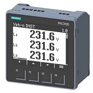 SIEMENS Multimedidor Panel Sentron PAC3120 Lcd 96 × 96 MM, 50 Variables - 7KM3120-0BA01-1DA0 - Siemens 7KM3120-0BA01-1DA00