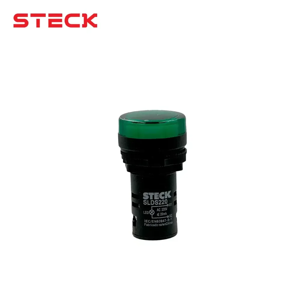 STECK Piloto Se Señalizacion Plastico Verde 220 V- SLDS2202 - Steck SLDS2202